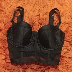 Victoria's Secret Caged Black Crop Bustier 32D